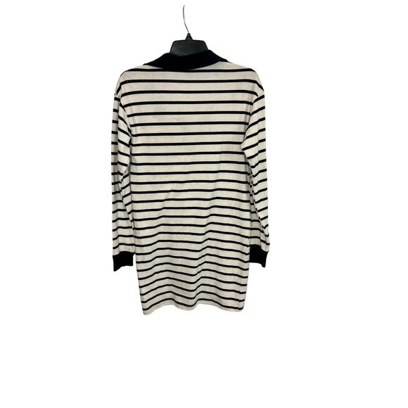 Monrow Striped Long Sleeve Polo Collar Mini Dress NWT - Size XS - Picture 3 of 6